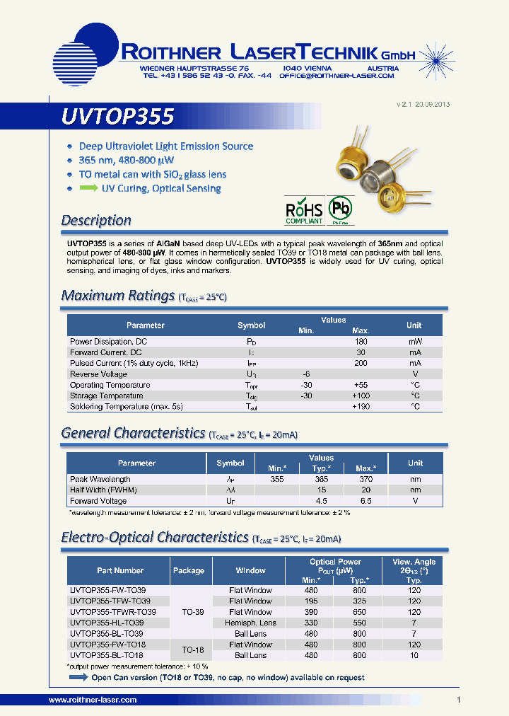 UVTOP355_7251300.PDF Datasheet