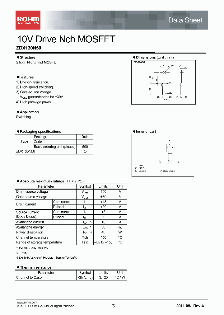 ZDX130N50_7270870.PDF Datasheet