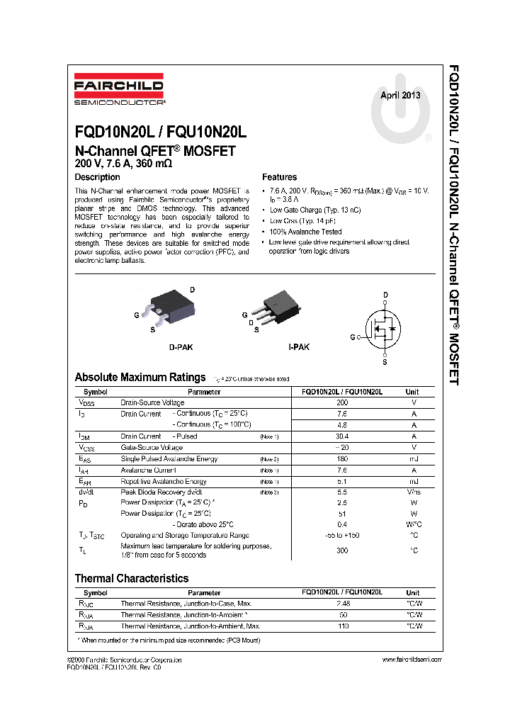 FQU10N20L_7285486.PDF Datasheet