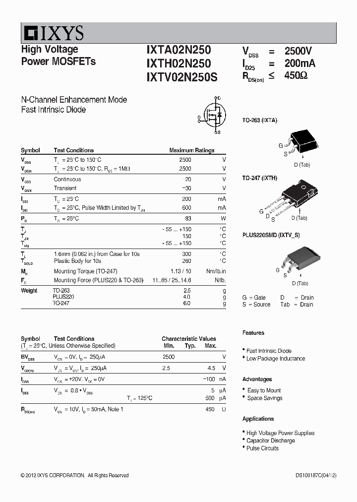 IXTH02N250_7302954.PDF Datasheet