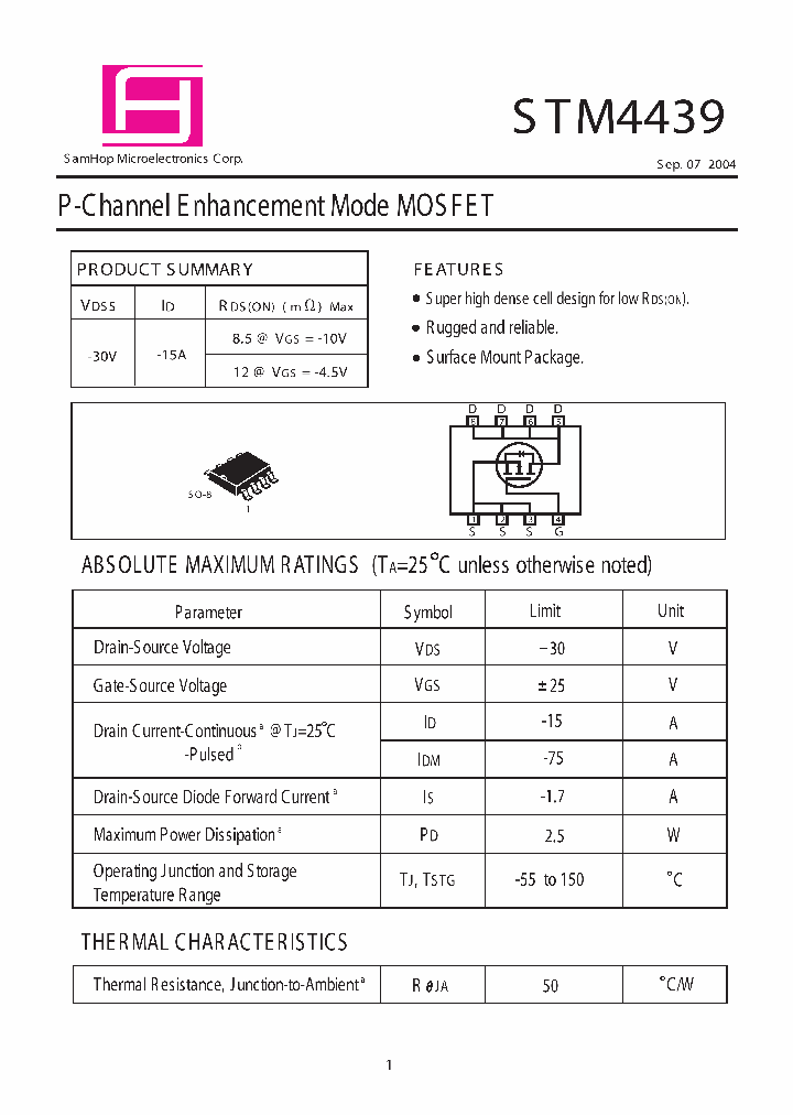 SAMHOPMICROELECTRONICSCORP-STM4439_7311475.PDF Datasheet