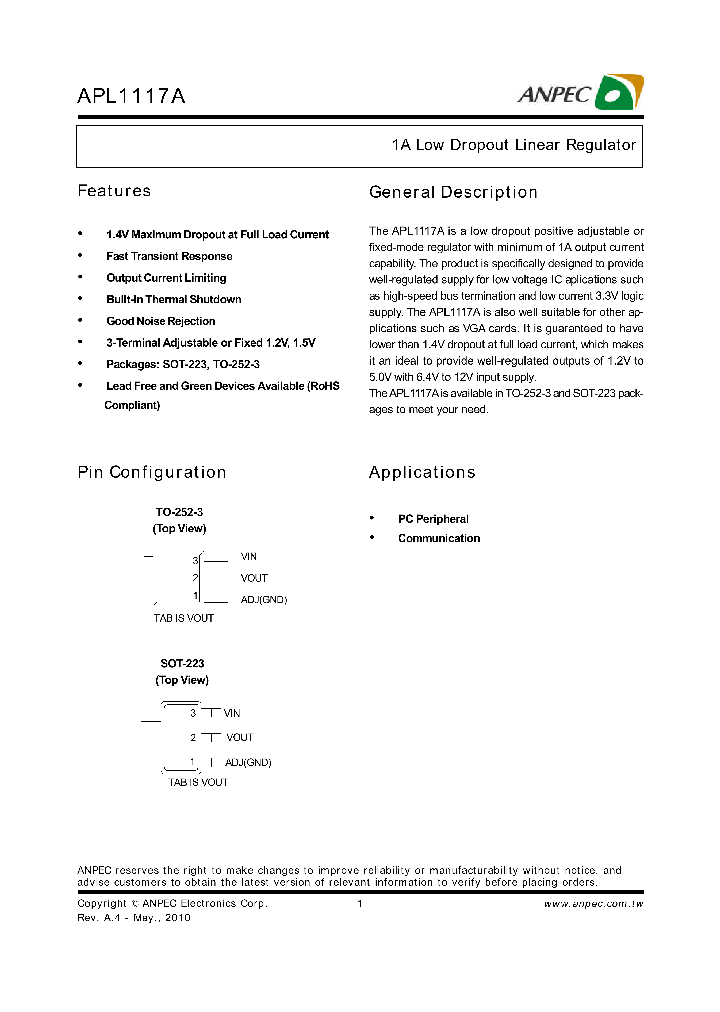 APL1117A_7317368.PDF Datasheet