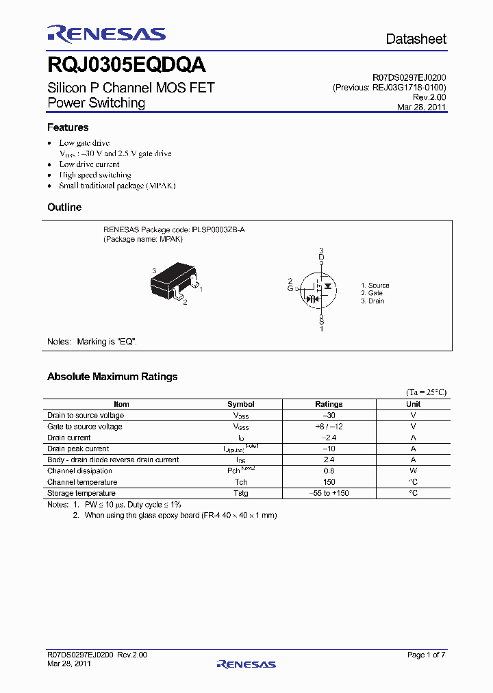 RQJ0305EQDQA11_7324313.PDF Datasheet