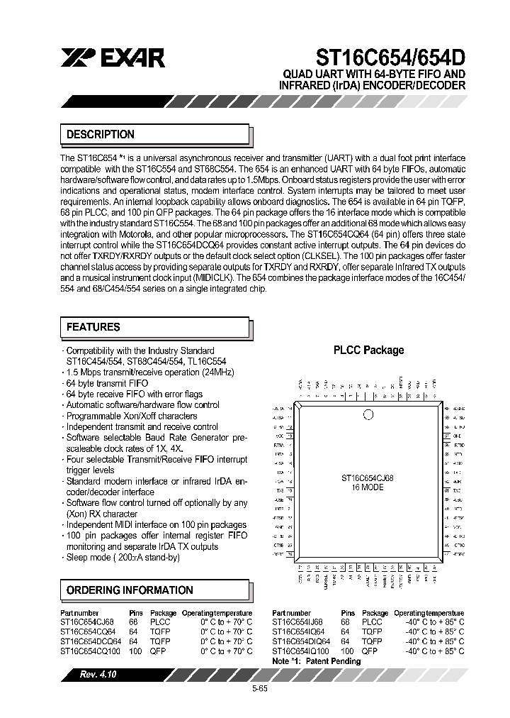 ST16C654IQ100_7324878.PDF Datasheet