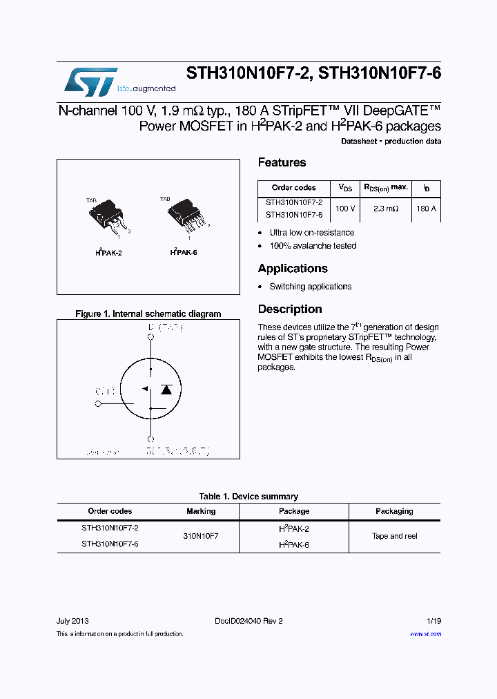 STH310N10F7-2_7329566.PDF Datasheet