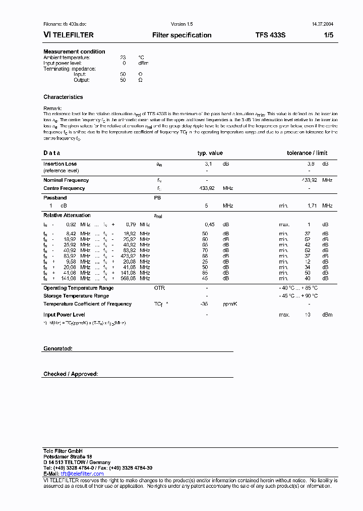 TFS433S_7331886.PDF Datasheet