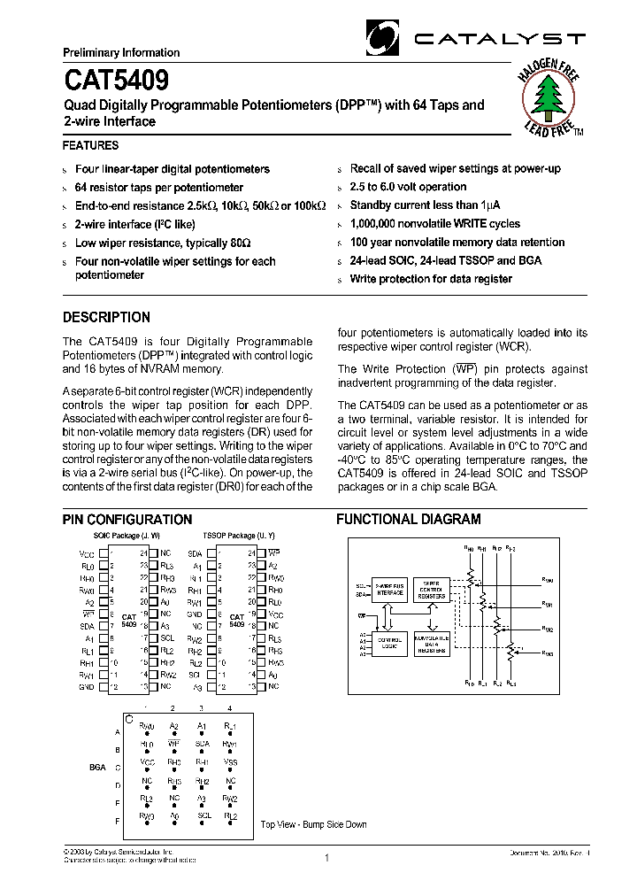 CAT5409J-10_7333451.PDF Datasheet