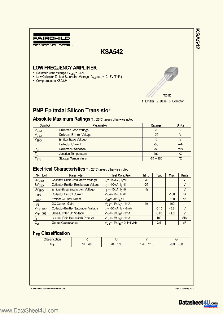 KSA542_7341514.PDF Datasheet