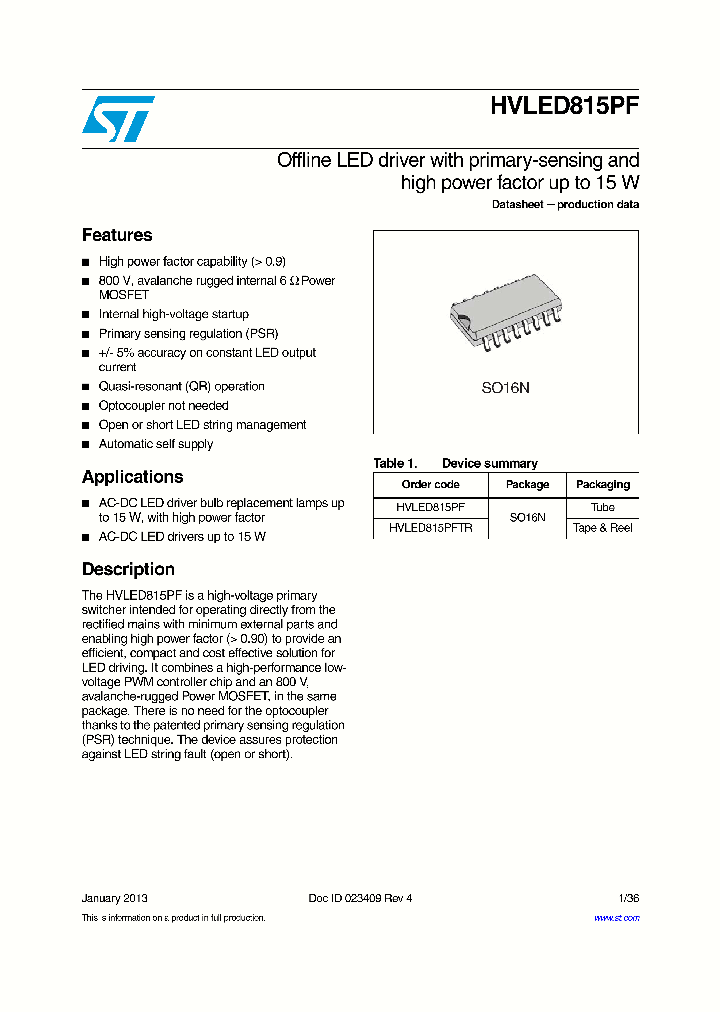 HVLED815PF_7342141.PDF Datasheet