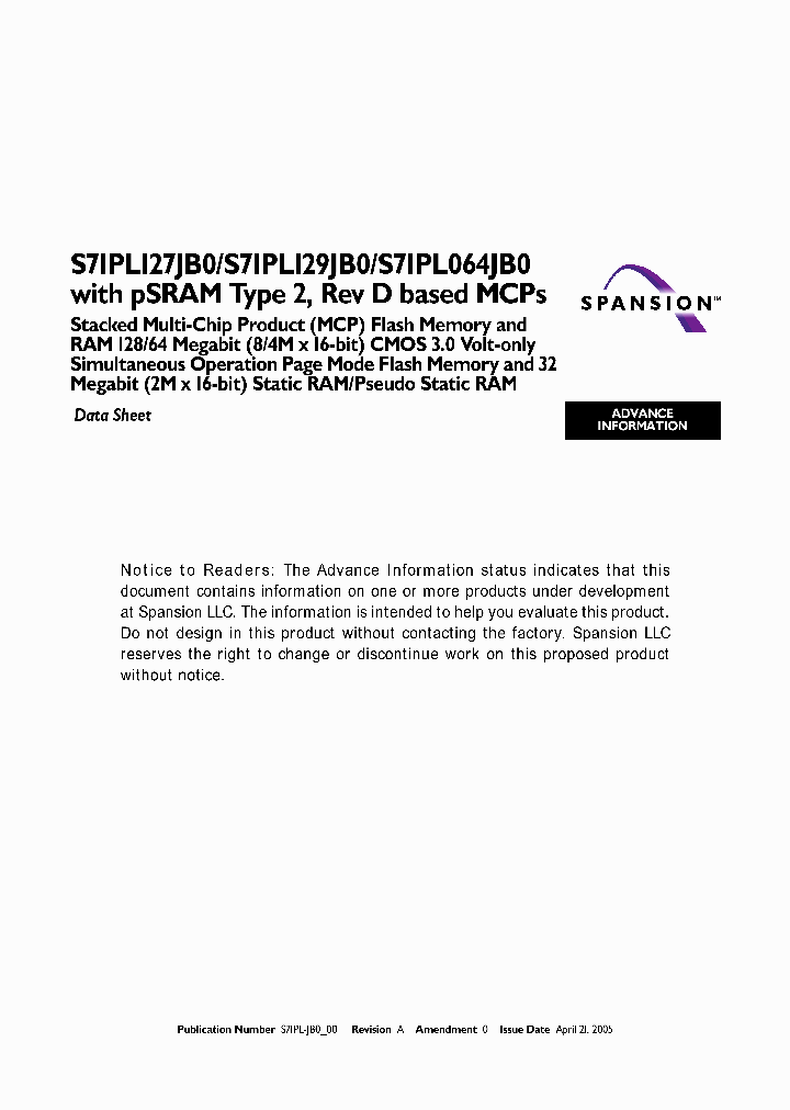 S71PL127JB0BFIQB2_7345079.PDF Datasheet