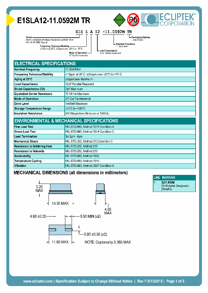 E1SLA12-110592MTR_7347562.PDF Datasheet