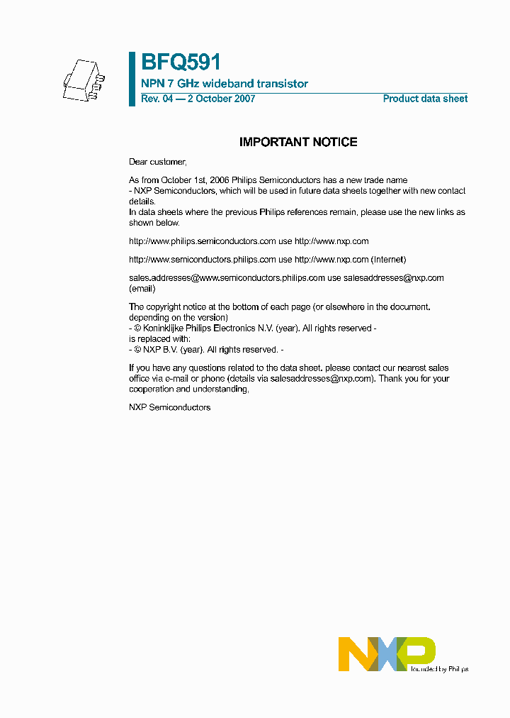 NXPSEMICONDUCTORS-BFQ591115_7367537.PDF Datasheet