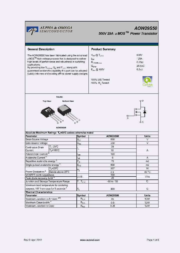 AOW29S50_7369634.PDF Datasheet