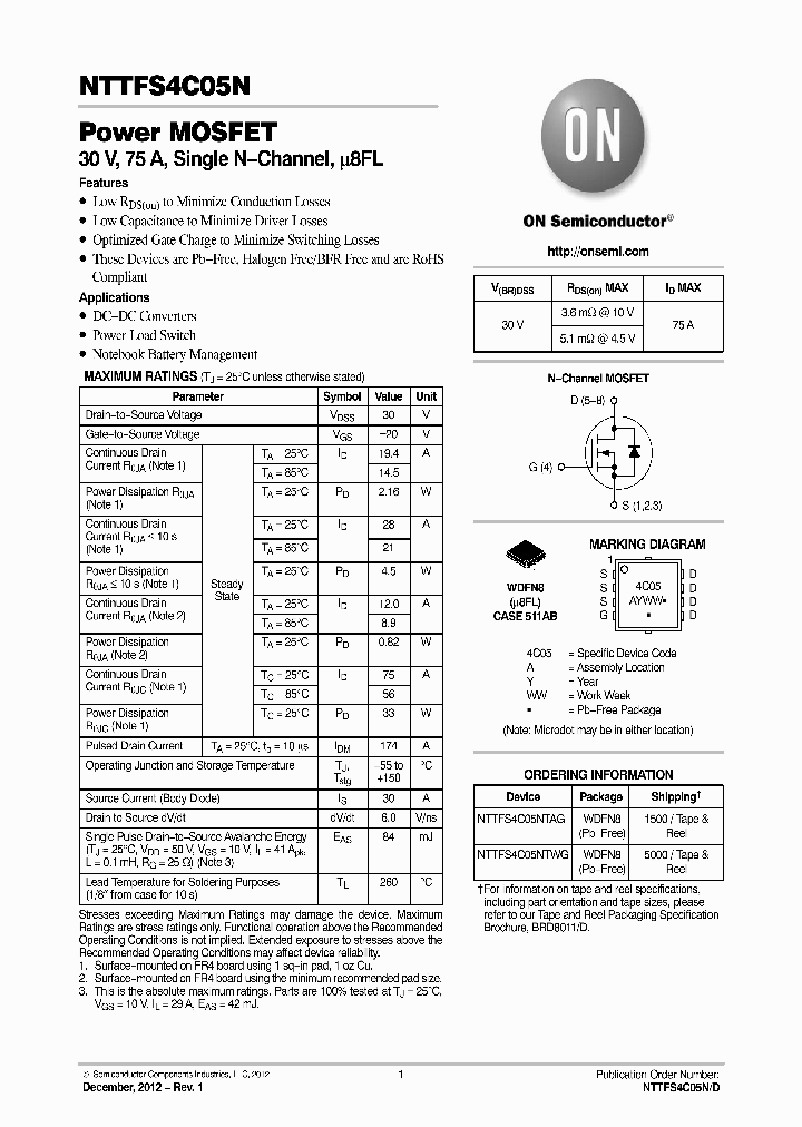 NTTFS4C05NTAG_7391059.PDF Datasheet