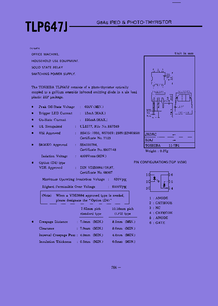 TLP647JD4-LF4_7396701.PDF Datasheet