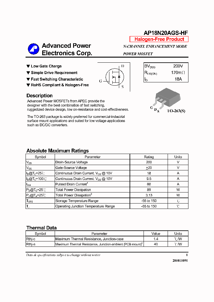 AP18N20AGS-HF_7396998.PDF Datasheet