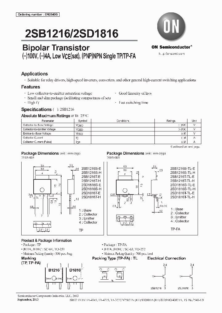 2SD1816S-TL-E_7397450.PDF Datasheet