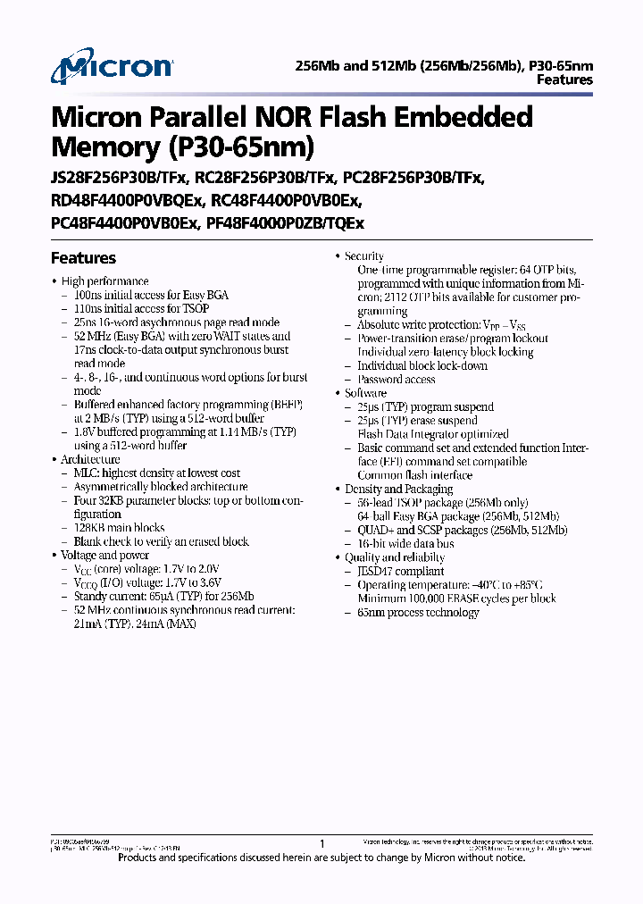 PC28F256P30BFA_7411879.PDF Datasheet