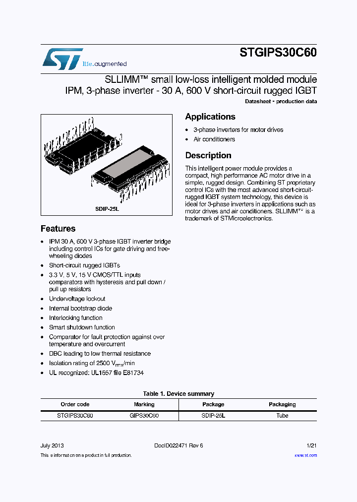 STGIPS30C60_7414193.PDF Datasheet