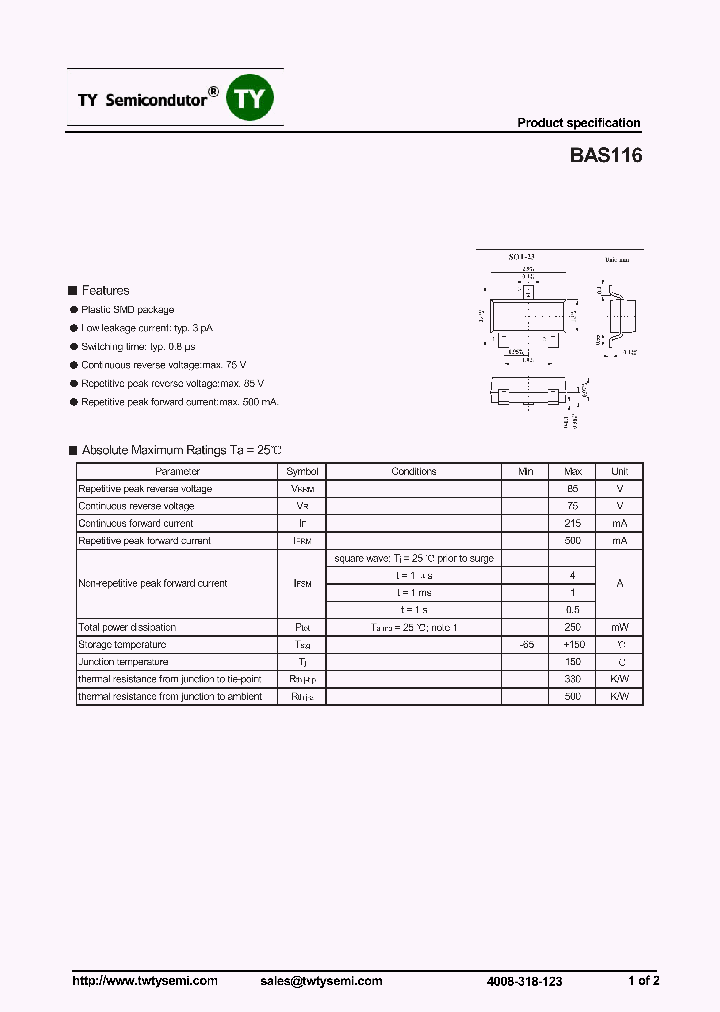 BAS116_7427319.PDF Datasheet