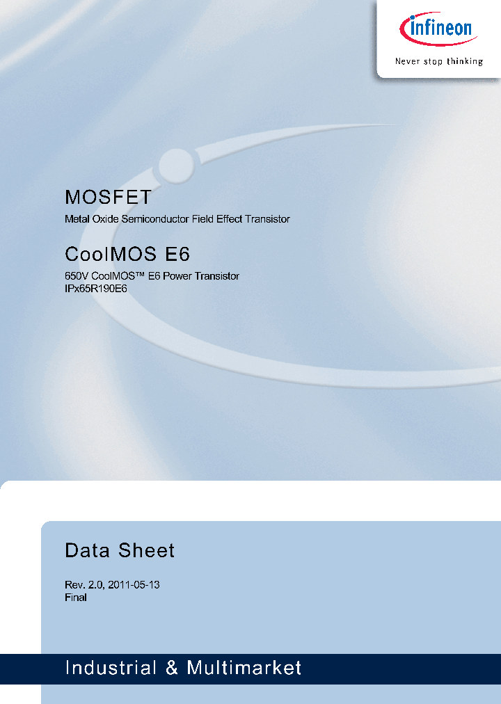 IPW65R190E6_7447719.PDF Datasheet