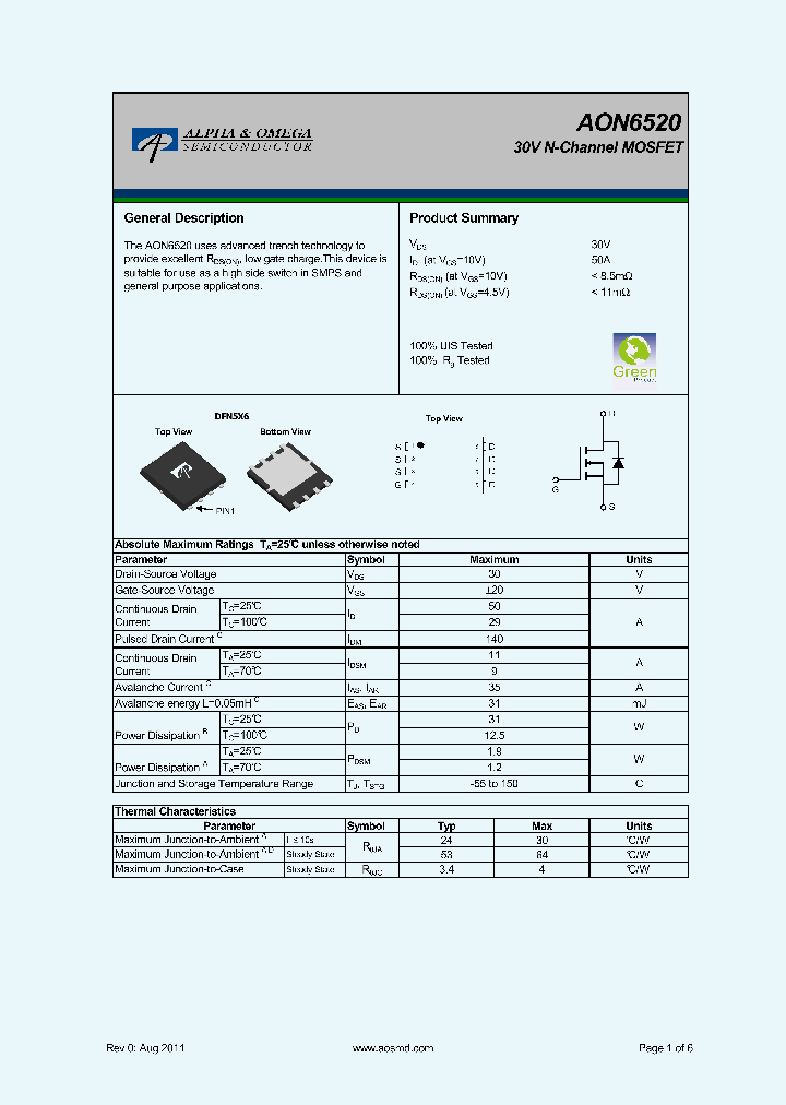 AON6520_7492156.PDF Datasheet