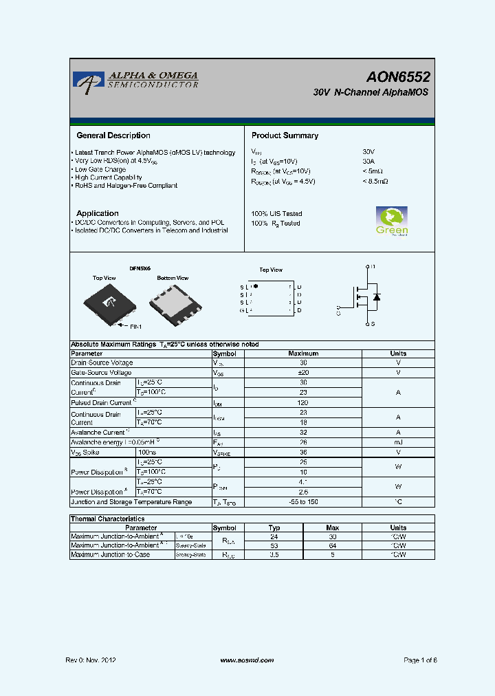 AON6552_7492170.PDF Datasheet