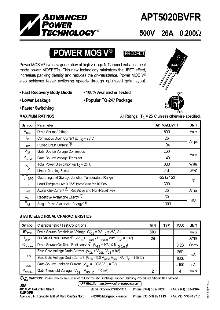 MICROSEMIPOWERPRODUCTSGROUP-APT5020BVFRG_7493414.PDF Datasheet