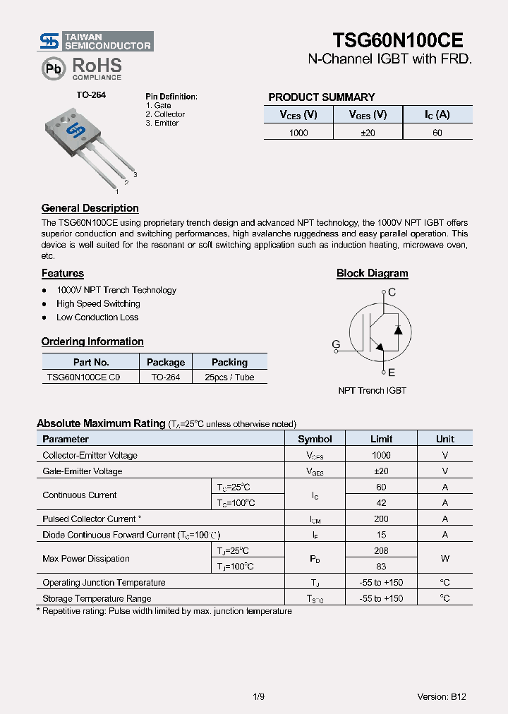TSG60N100_7493790.PDF Datasheet