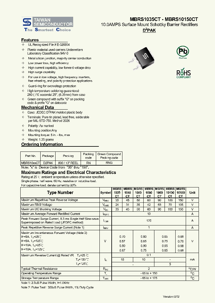 MBRS1035CT13_7495774.PDF Datasheet