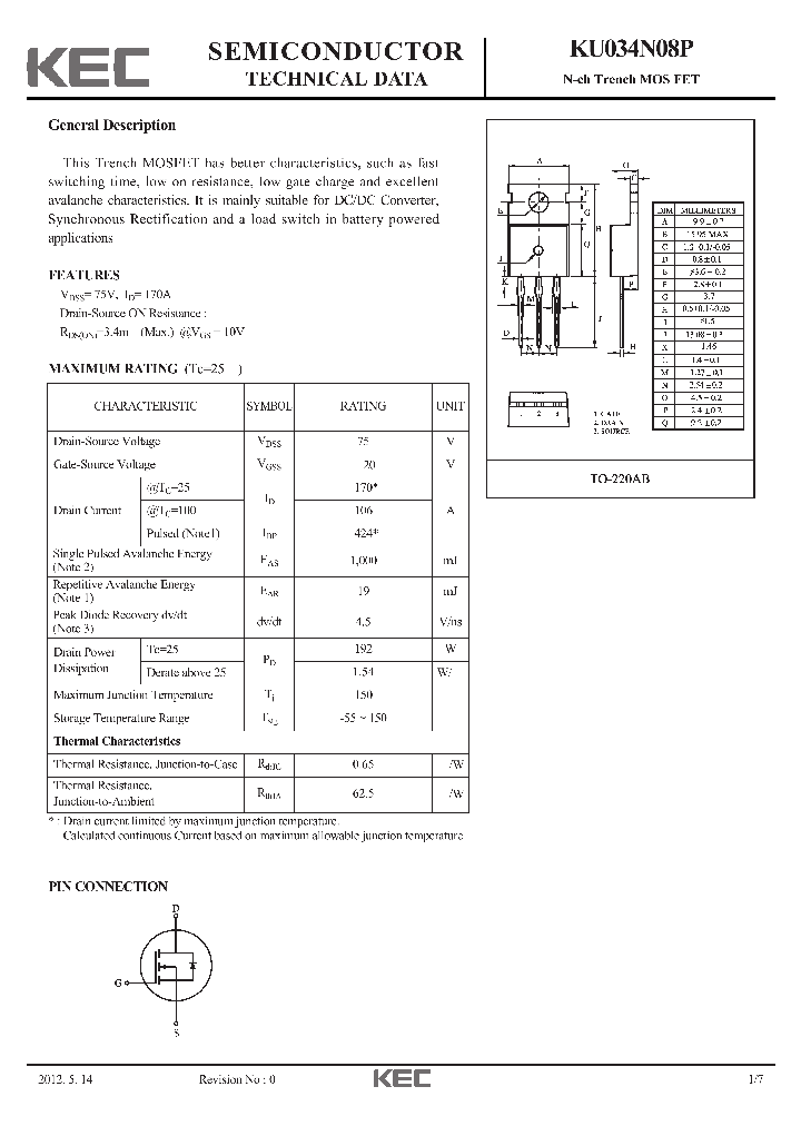 KU034N08P_7496797.PDF Datasheet