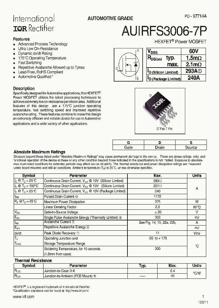 AUIRFS3006-7P_7499359.PDF Datasheet