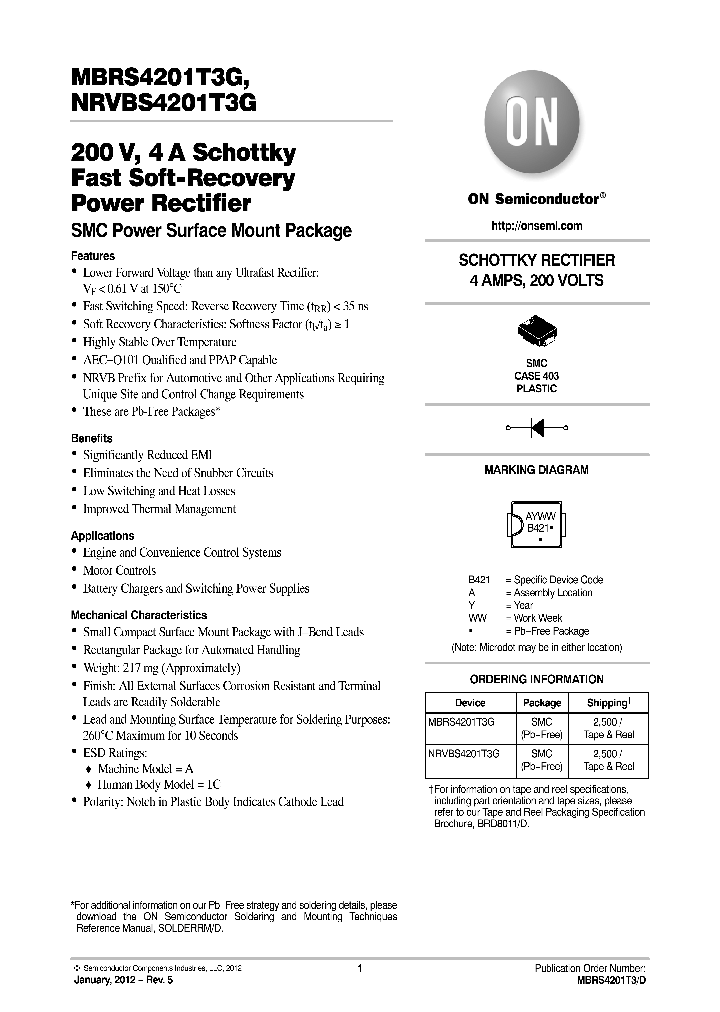 MBRS4201T3G_7499659.PDF Datasheet