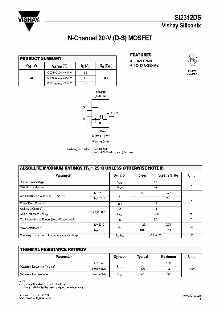 SI2312DS-T1-E3_7513147.PDF Datasheet