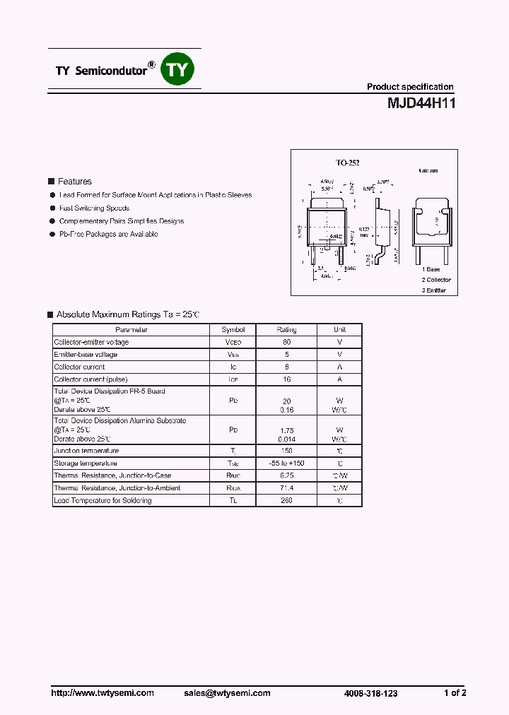 MJD44H11_7516639.PDF Datasheet