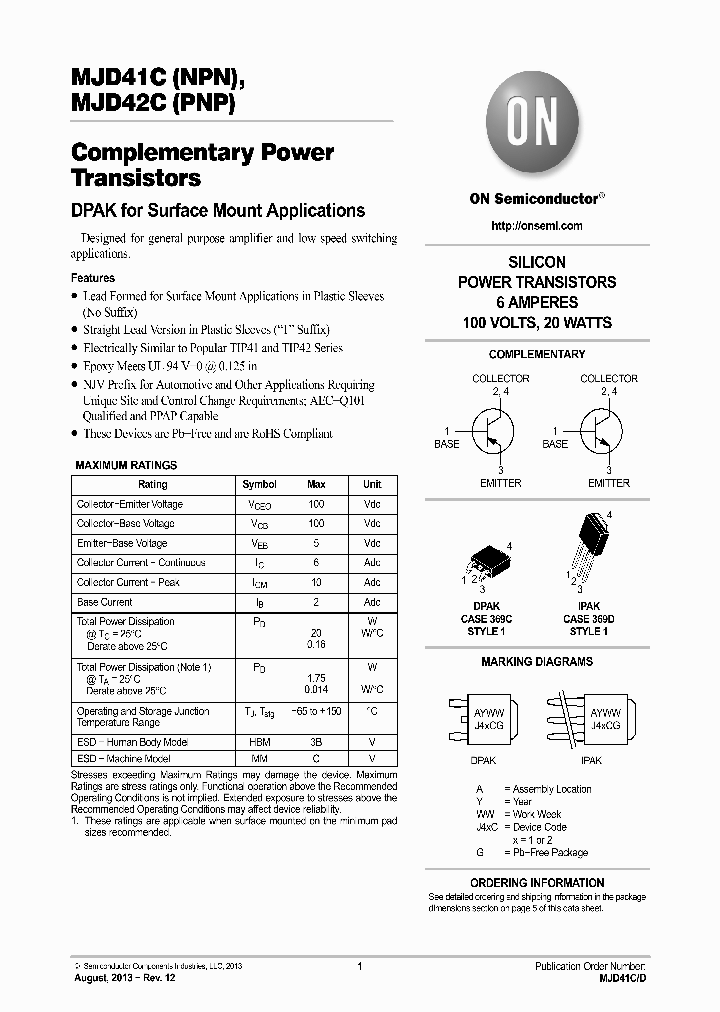 NJVMJD42CT4G_7516790.PDF Datasheet