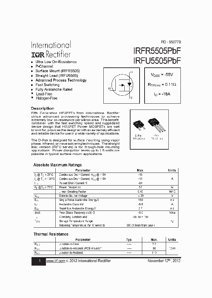 IRFR5505TRPBF_7516867.PDF Datasheet