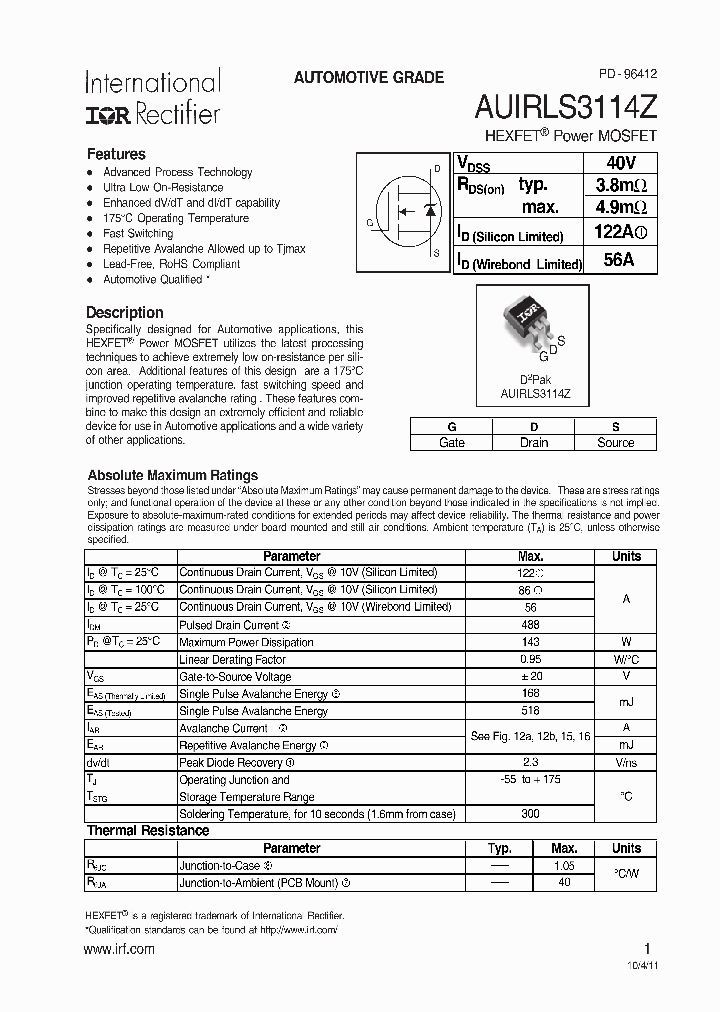 AUIRLS3114ZTRR_7517106.PDF Datasheet