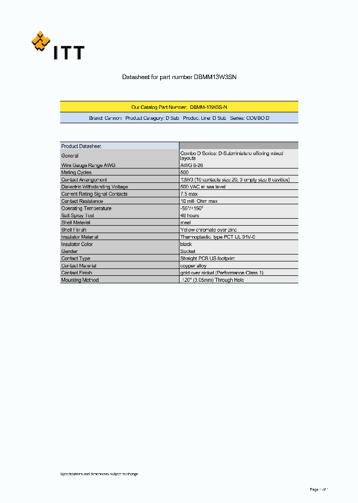 DBMM-13W3S-N_7523697.PDF Datasheet