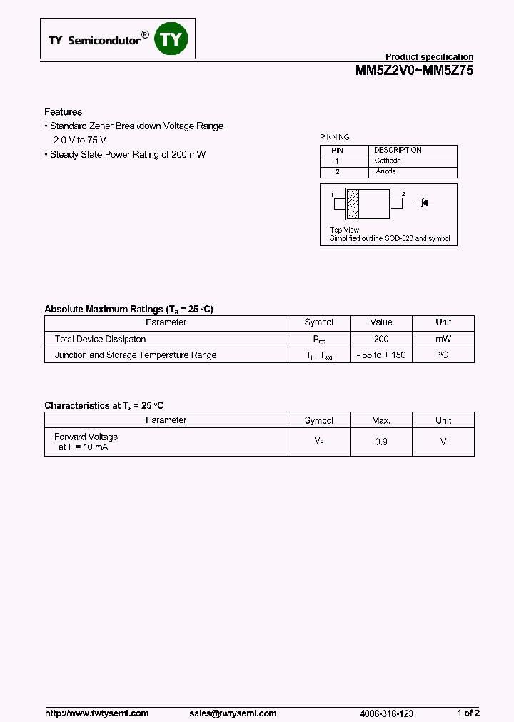 MM5Z2V0_7530828.PDF Datasheet