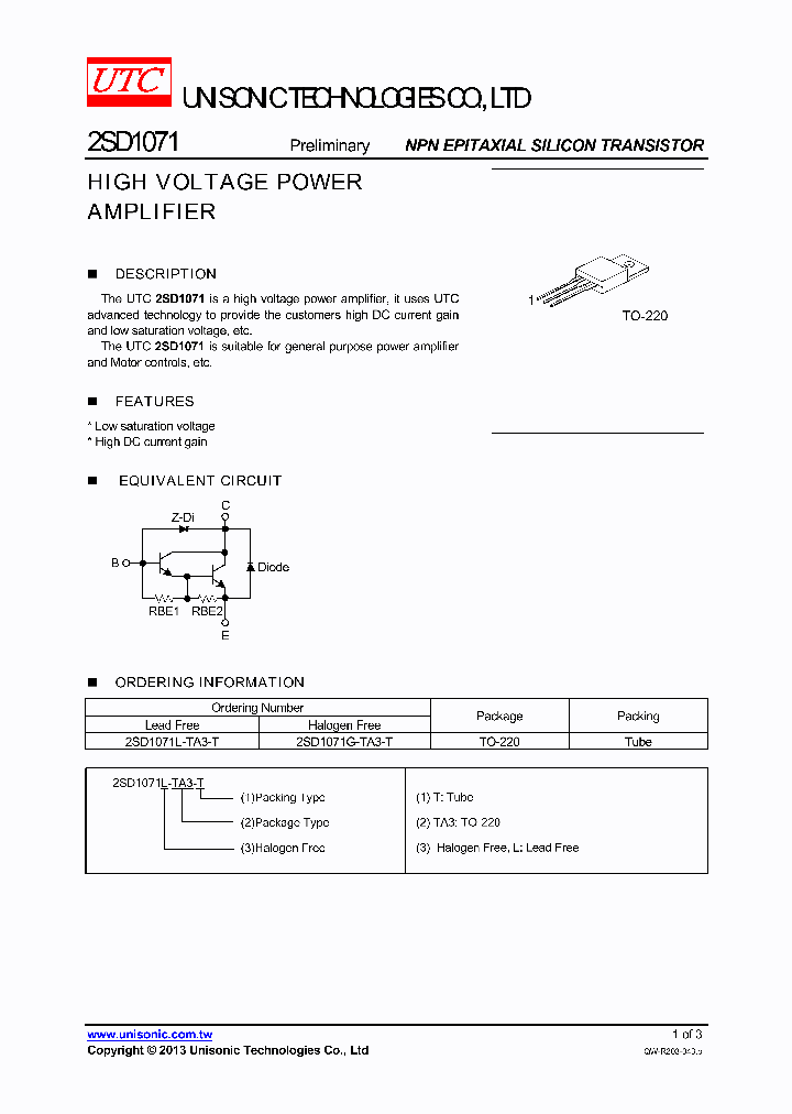 2SD1071G-TA3-T_7544381.PDF Datasheet