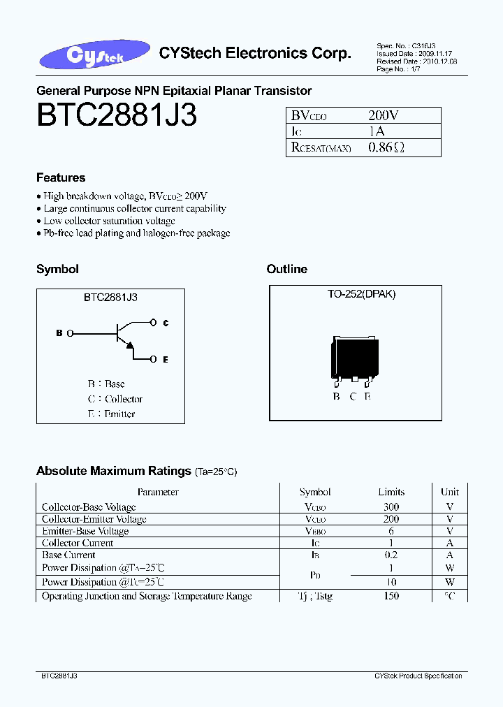 BTC2881J3-G-T3-G_7553853.PDF Datasheet