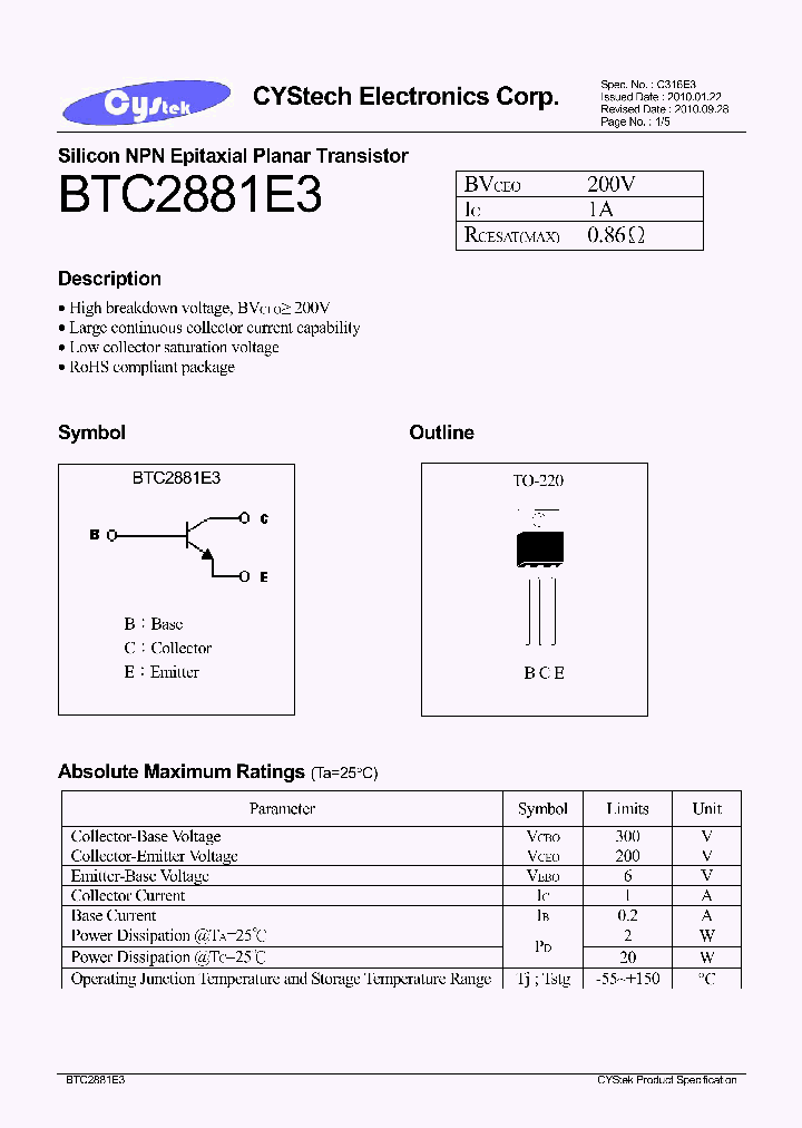 BTC2881E3_7553850.PDF Datasheet