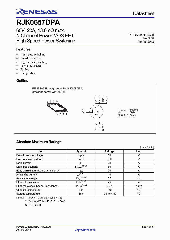 RJK0657DPA_7560125.PDF Datasheet