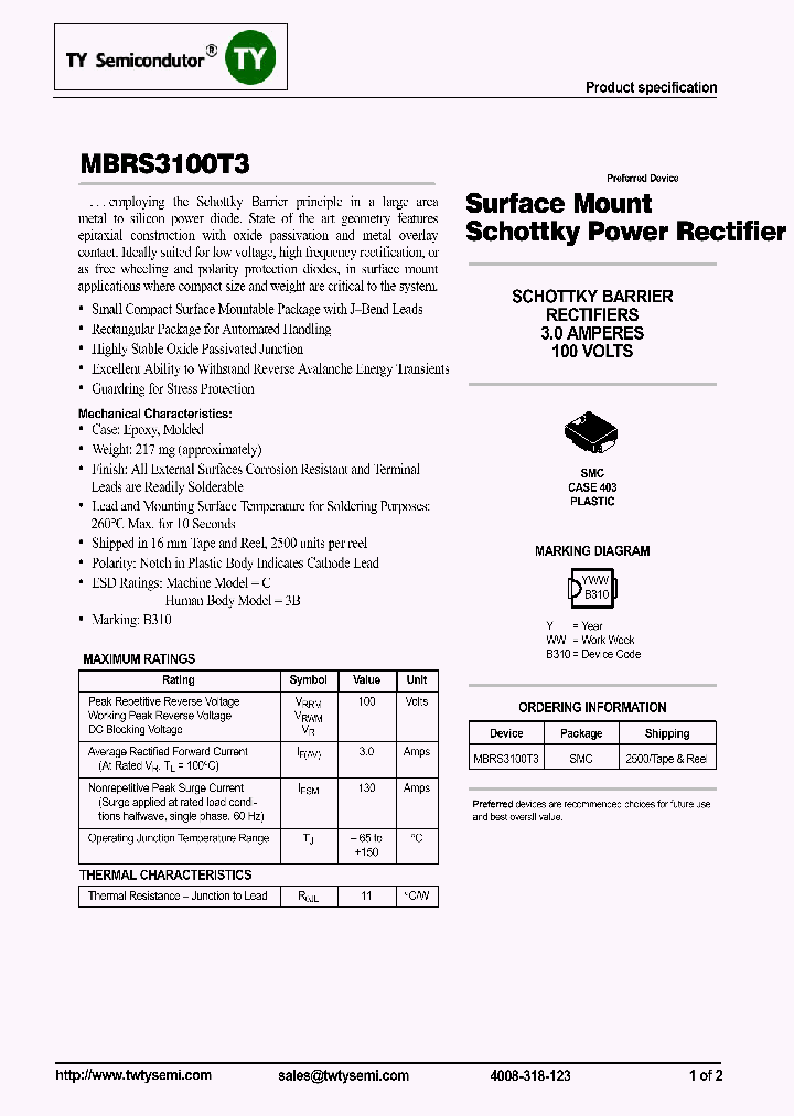 MBRS3100T3_7562238.PDF Datasheet