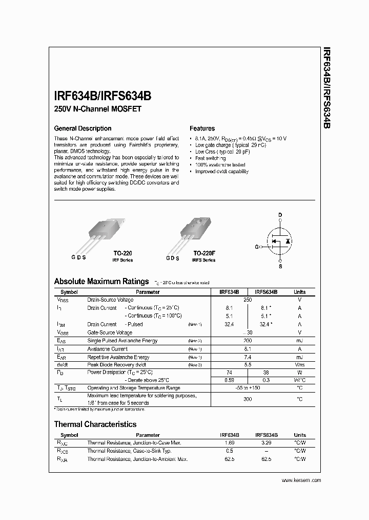 IRFS634B_7574929.PDF Datasheet