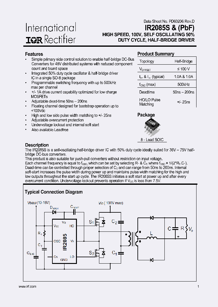 IR2085STR_7575360.PDF Datasheet