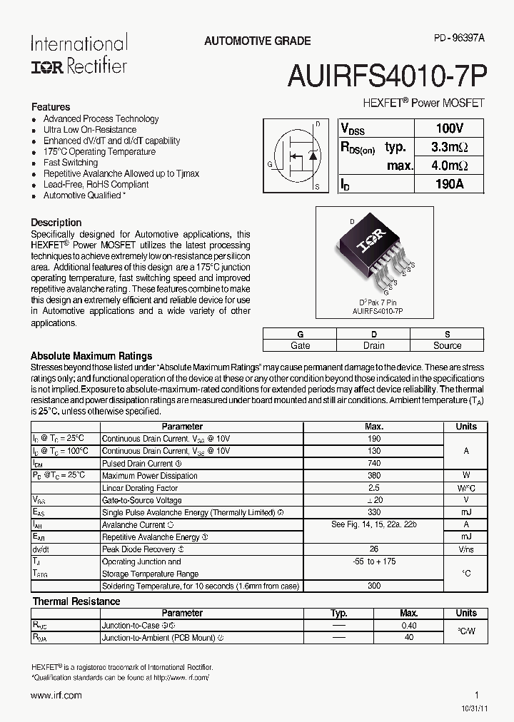 AUIRFS4010-7TRL_7589578.PDF Datasheet