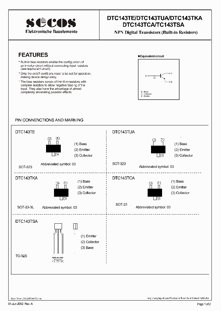 DTC143TUA_7610546.PDF Datasheet