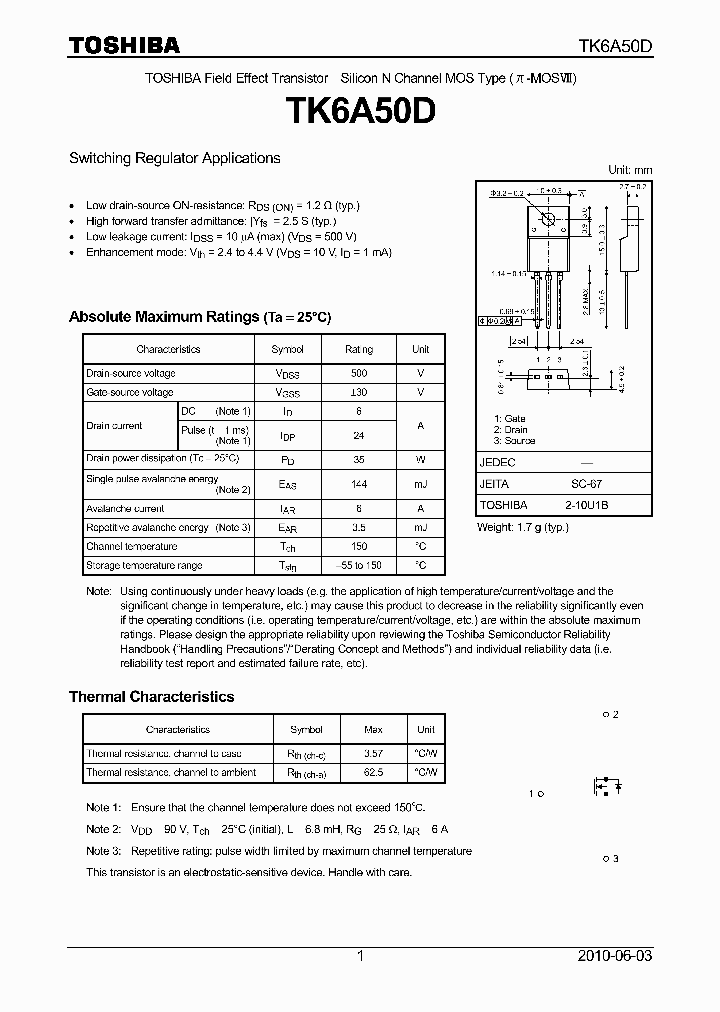 TK6A50D_7617789.PDF Datasheet